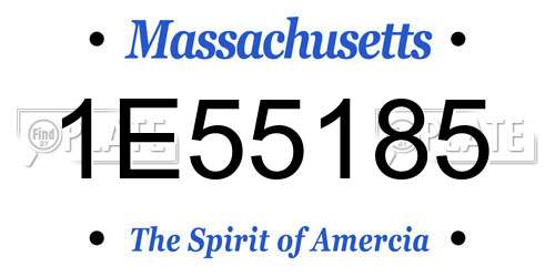 1E55185 Massachusetts License Plate