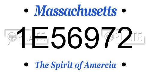 1E56972 Massachusetts License Plate