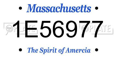 1E56977 Massachusetts License Plate