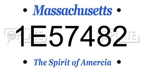 1E57482 Massachusetts License Plate