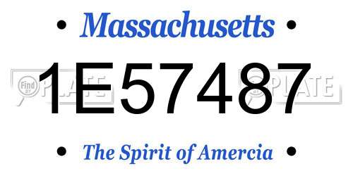 1E57487 Massachusetts License Plate