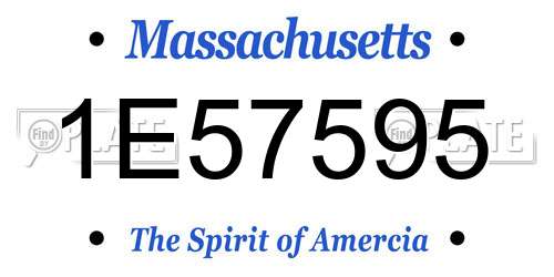 1E57595 Massachusetts License Plate