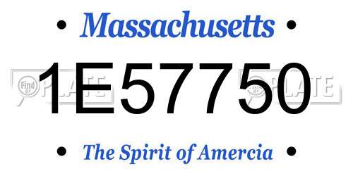 1E57750 Massachusetts License Plate