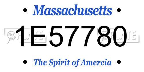 1E57780 Massachusetts License Plate