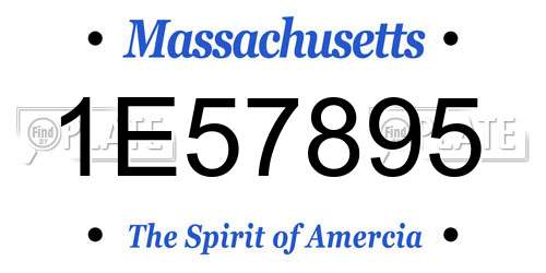 1E57895 Massachusetts License Plate