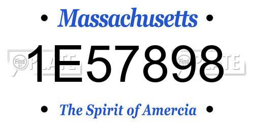 1E57898 Massachusetts License Plate