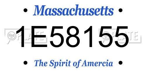 1E58155 Massachusetts License Plate