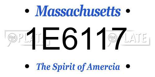 1E6117 Massachusetts License Plate