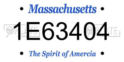 1E63404 Massachusetts License Plate