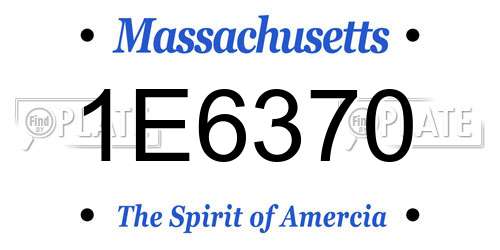 1E6370 Massachusetts License Plate