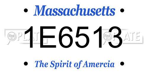 1E6513 Massachusetts License Plate