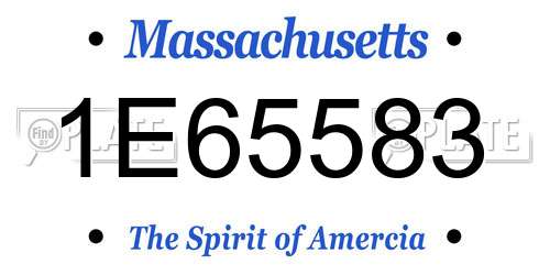 1E65583 Massachusetts License Plate