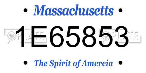 1E65853 Massachusetts License Plate