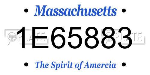 1E65883 Massachusetts License Plate