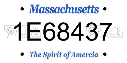 1E68437 Massachusetts License Plate