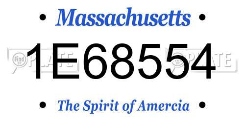 1E68554 Massachusetts License Plate