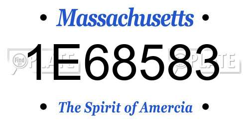 1E68583 Massachusetts License Plate
