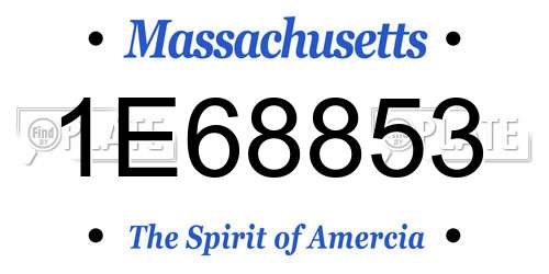 1E68853 Massachusetts License Plate