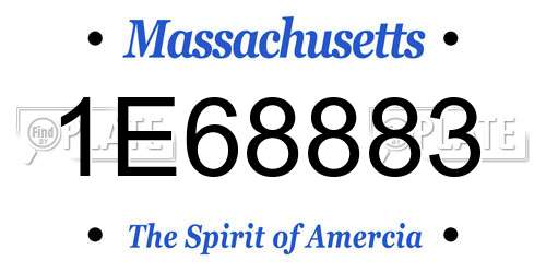 1E68883 Massachusetts License Plate