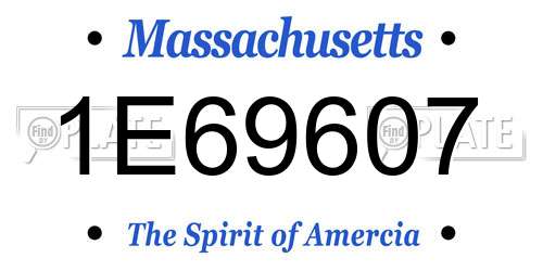 1E69607 Massachusetts License Plate