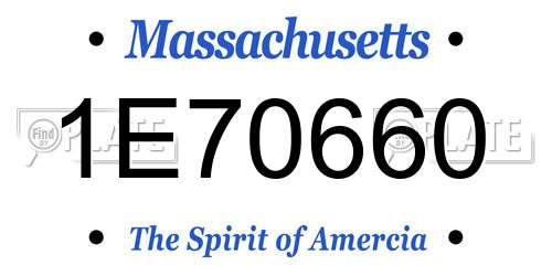 1E70660 Massachusetts License Plate