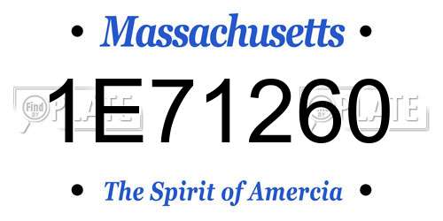 1E71260 Massachusetts License Plate