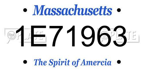 1E71963 Massachusetts License Plate