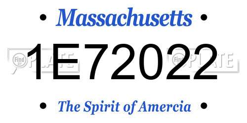 1E72022 Massachusetts License Plate