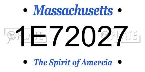 1E72027 Massachusetts License Plate