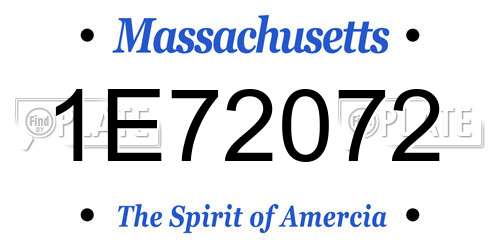 1E72072 Massachusetts License Plate