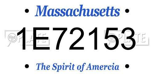 1E72153 Massachusetts License Plate