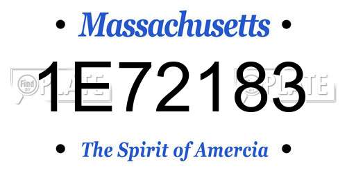 1E72183 Massachusetts License Plate