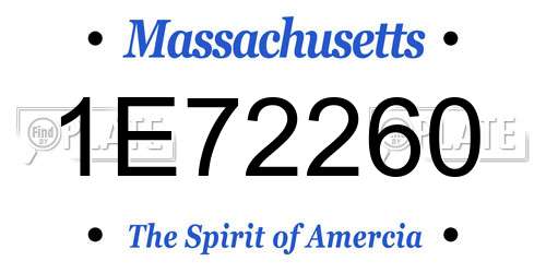 1E72260 Massachusetts License Plate