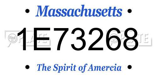 1E73268 Massachusetts License Plate