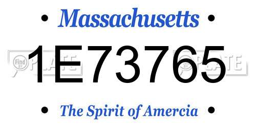 1E73765 Massachusetts License Plate