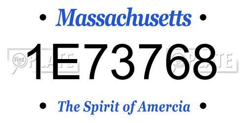 1E73768 Massachusetts License Plate
