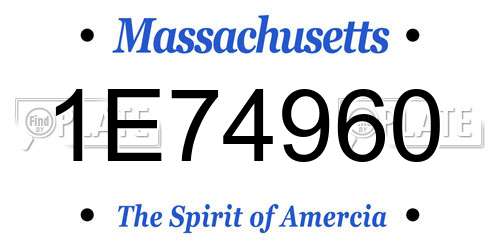 1E74960 Massachusetts License Plate