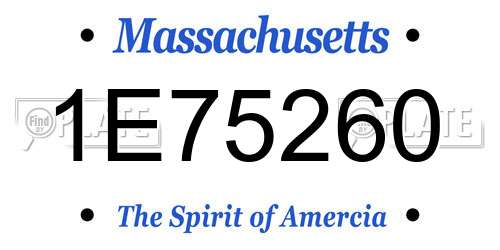 1E75260 Massachusetts License Plate
