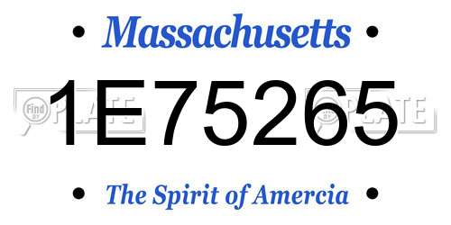 1E75265 Massachusetts License Plate