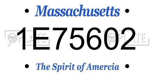 1E75602 Massachusetts License Plate