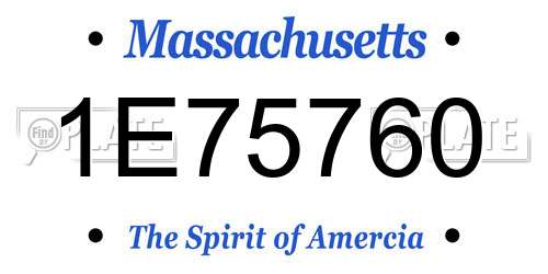 1E75760 Massachusetts License Plate