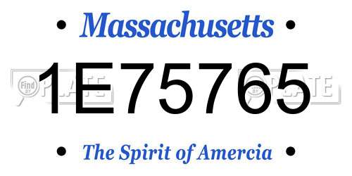 1E75765 Massachusetts License Plate