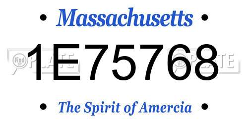 1E75768 Massachusetts License Plate