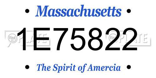 1E75822 Massachusetts License Plate