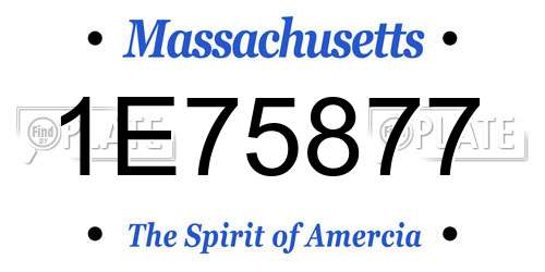 1E75877 Massachusetts License Plate