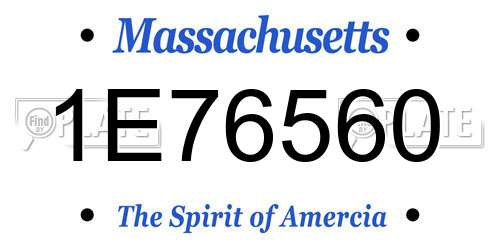 1E76560 Massachusetts License Plate