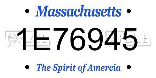 1E76945 Massachusetts License Plate