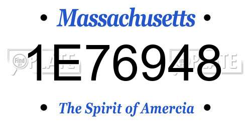1E76948 Massachusetts License Plate