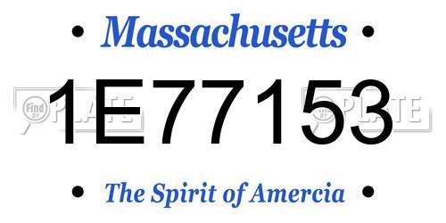 1E77153 Massachusetts License Plate