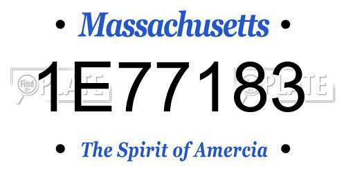 1E77183 Massachusetts License Plate